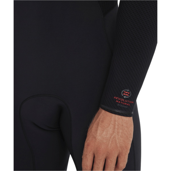 2026 Billabong Mens Revolution Natural 3/2mm Chest Zip Wetsuit 24AW193511 - Black Red